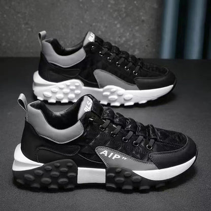 Cross-border men's shoes 2026 new Korean style low-top running shoes trendy non-slip thick-soled dad shoes breathable sports shoes