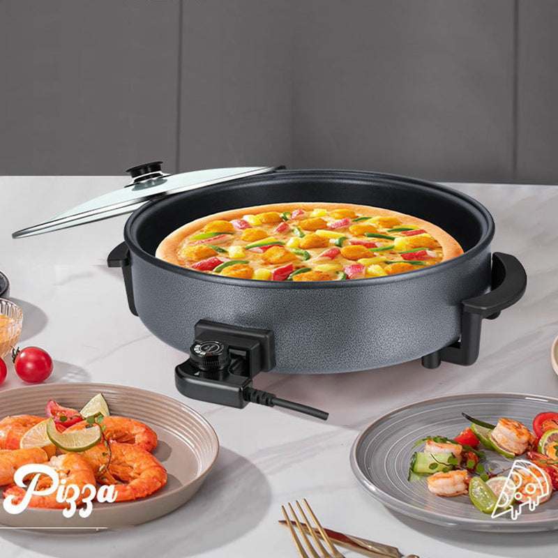 Cross-border electric cooking pot, electric hot pot, non-stick electric hot pot, round hot pot, steaming, frying, non-stick cooking pot, pizza machine