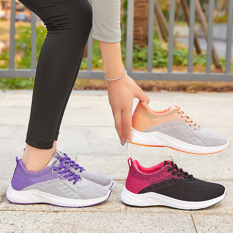 Jinshiyuan |   Women's athletic shoes, lightweight and comfortable flats, fly-knit slip-ons, versatile and stylish mesh sneakers.