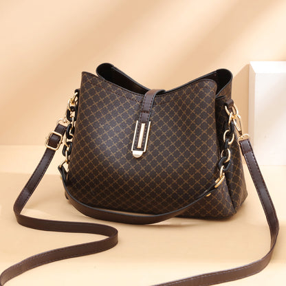 2024 new casual fashion retro print shoulder bucket bag - simple, trendy, and chic crossbody bucket bag