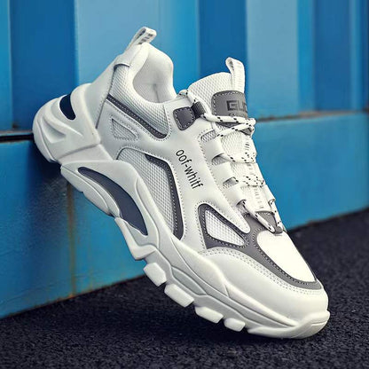 Low-top sneakers for men, new for fall/winter 2025. student-style chunky sneakers, breathable fly-knit design, trendy korean style running shoes - wholesale