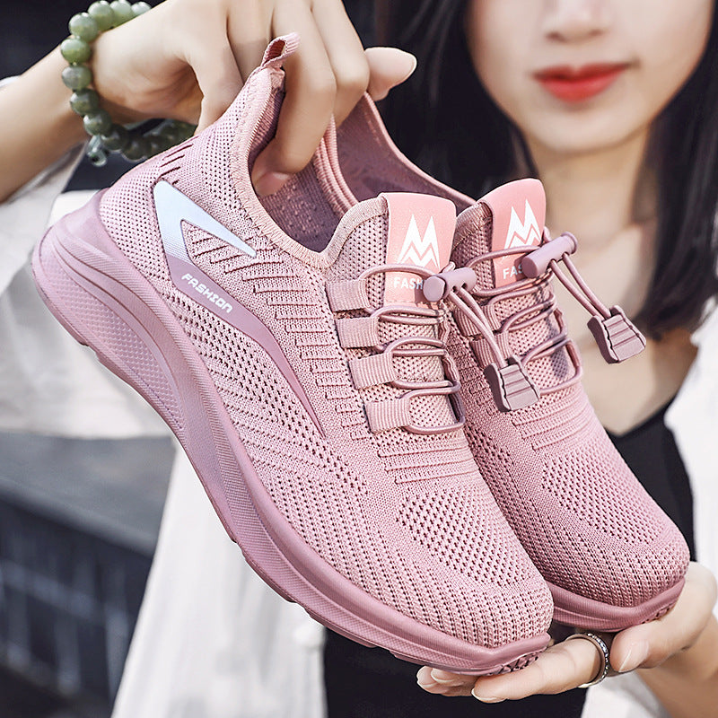 Women's versatile spring sneakers: breathable mesh, solid color, fashionable casual shoes, soft sole, lightweight flats - dropshipping available