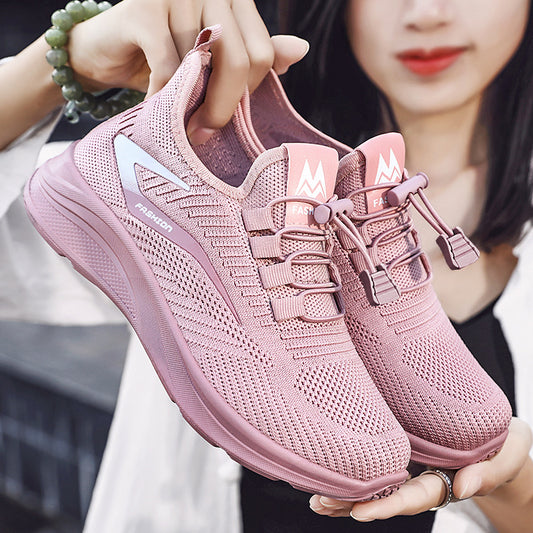 Women's versatile spring sneakers: breathable mesh, solid color, fashionable casual shoes, soft sole, lightweight flats - dropshipping available