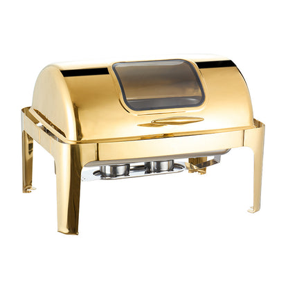 Stainless steel buffet stove commercial alcohol electric heating flip-top restaurant hotel cross-border popular chafing dish