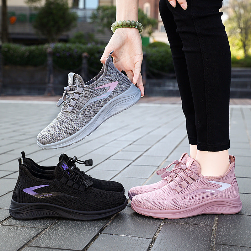 Women's versatile spring sneakers: breathable mesh, solid color, fashionable casual shoes, soft sole, lightweight flats - dropshipping available