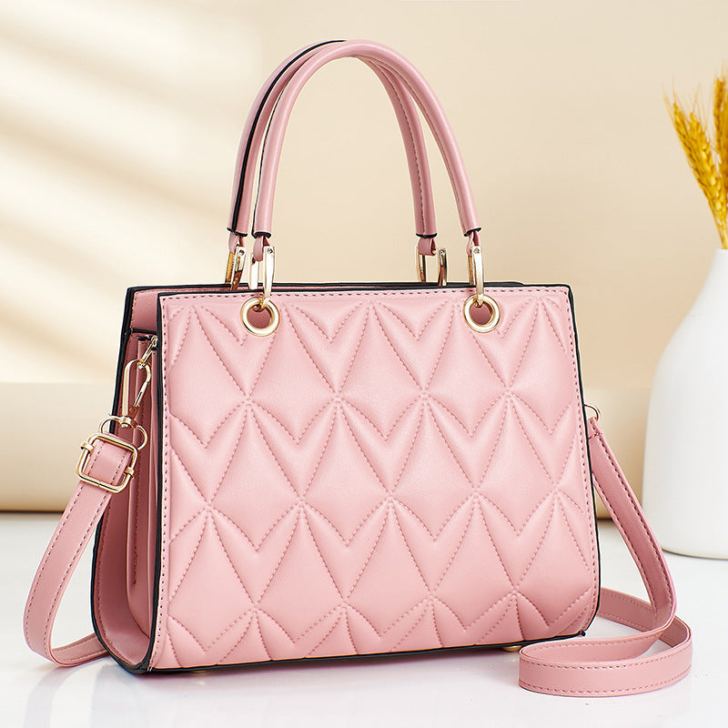 Women's bag 2026 new korean style diamond pattern ladies tote bag large capacity casual women's bag fashionable casual mom bag