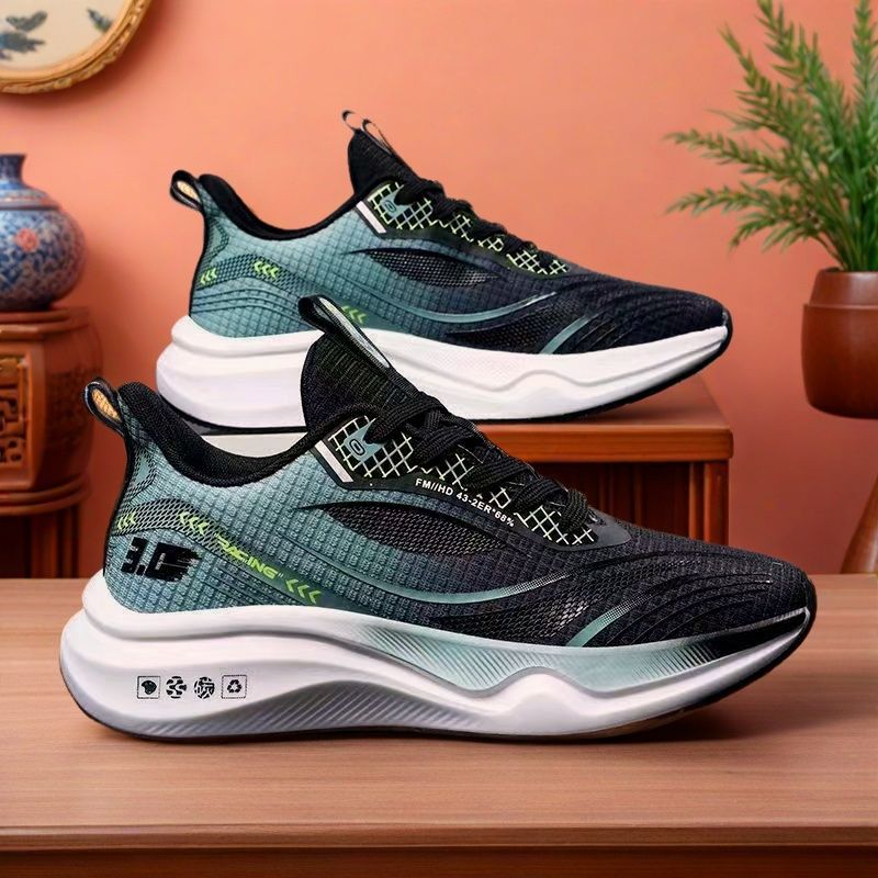 Men's new korean style breathable casual sneakers - trendy youth fashion soft sole lightweight flyknit running shoes