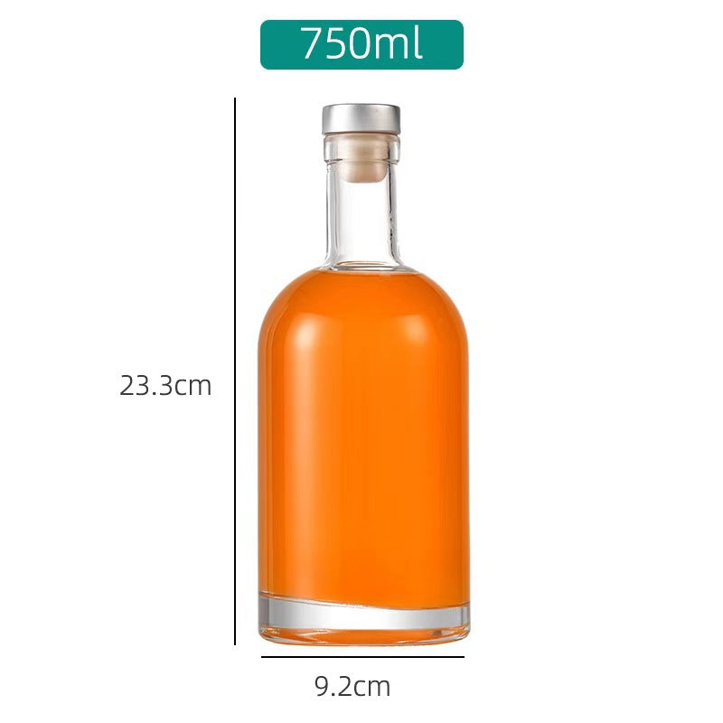 Wholesale vodka bottle yellow wine foreign wine bottle transparent self-brewing fruit wine bottle white wine bottle empty bottle frosted empty wine bottle