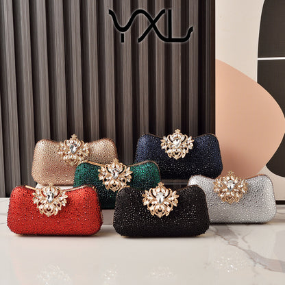 2026 new luxury rhinestone evening clutch - european & american style party dress handbag - elegant cheongsam women's banquet bag