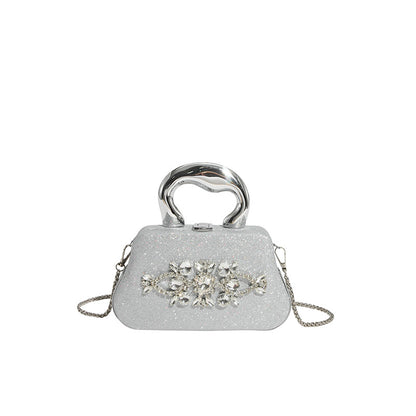 New rhinestone evening dress handbag - shoulder bag, crossbody box bag - elegant party evening clutch