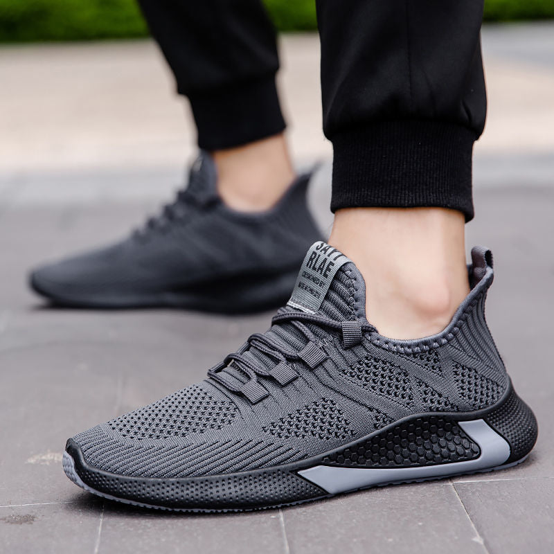 Flyknit men's shoes 2026 new korean style coconut shoes breathable mesh trendy shoes spring casual sports shoes men wholesale