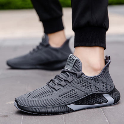 Flyknit men's shoes 2026 new korean style coconut shoes breathable mesh trendy shoes spring casual sports shoes men wholesale