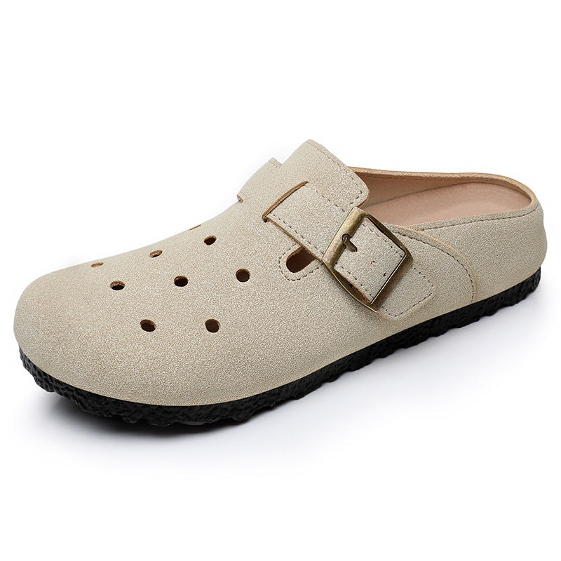 Women's shoesversatilesummernew arrival birkenstock shoescut out fishbone slippersoutwearclassy half slippers breathable sandals