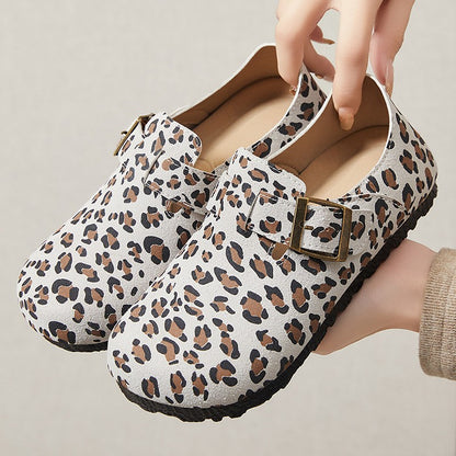 Birkenstocks Women's Spring New Leopard Print Fashion Shoes Flat