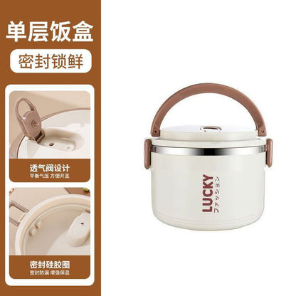 Large-capacity double-layer stainless steel insulated lunch box for office workers and students portable sealed lunch box