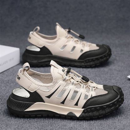 Men's casual sandals 2025 new summer mesh breathable hollow-out clogs trendy slides cross-border wholesale