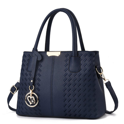【british mary】2026 new trendy fashion soft leather embroidered middle-aged mom bag cross-border women's handbag