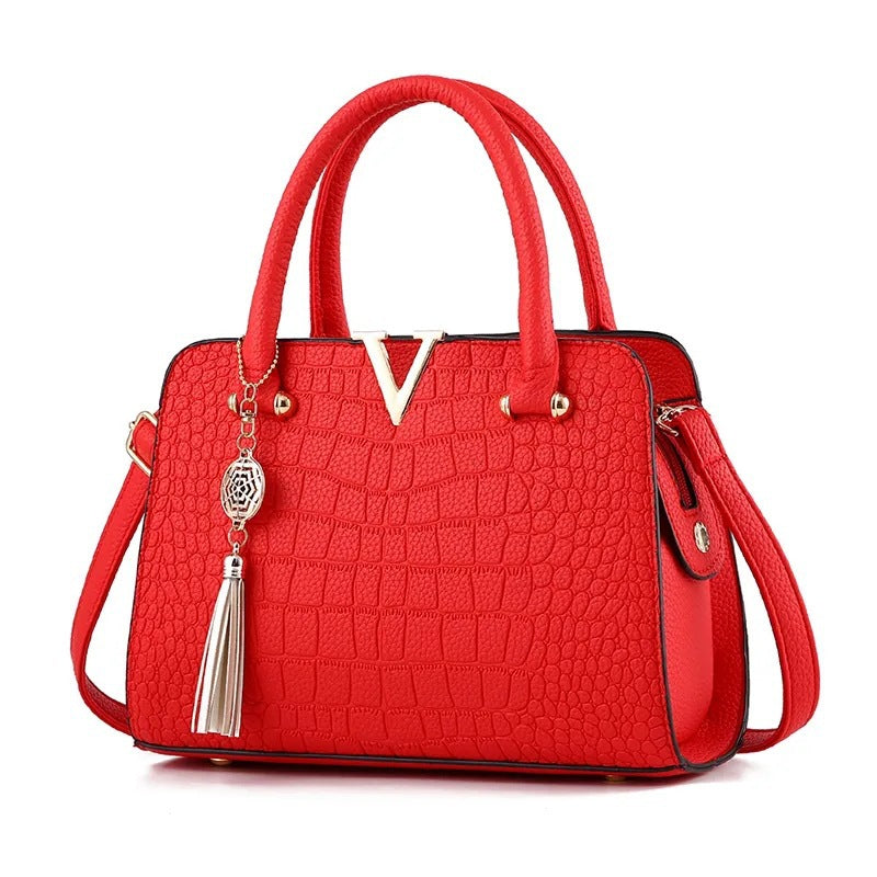 Fashion classic women's bag crossbody bag wholesale fashioncasualsatchel bag large capacity crocodile pattern export bag large bag