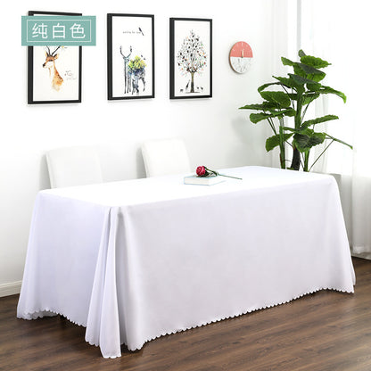 Tablecloth wedding event stall meeting engagement tablecloth red long table wholesale rectangular white polyester tablecloth