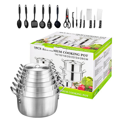 Manufacturer's african export aluminum pot 7-piece set pot aluminum sanding aluminum pot set 7in1