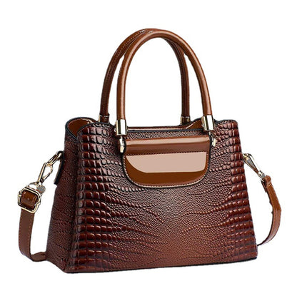 New trendy fashion women's bag - shoulder bag, crossbody bag, handbag - vintage crocodile pattern, large capacity, mom bag - dropshipping available