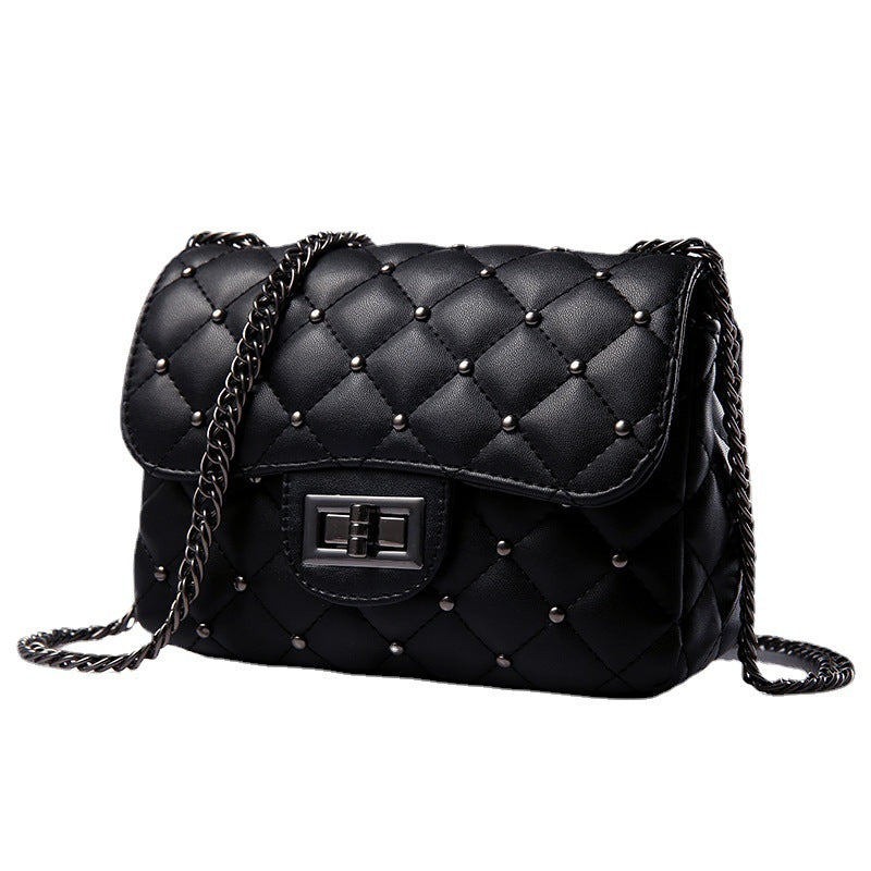 2026 new korean style trendy women's bag - minimalist solid color diamond quilted chain fashion shoulder & crossbody bag - niche mini bag