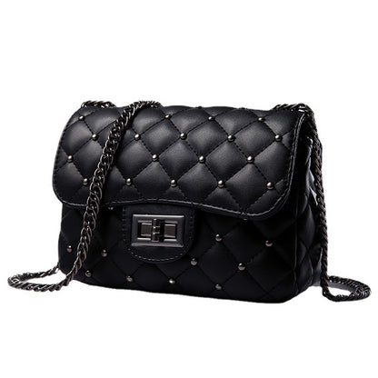 2026 new korean style trendy women's bag - minimalist solid color diamond quilted chain fashion shoulder & crossbody bag - niche mini bag