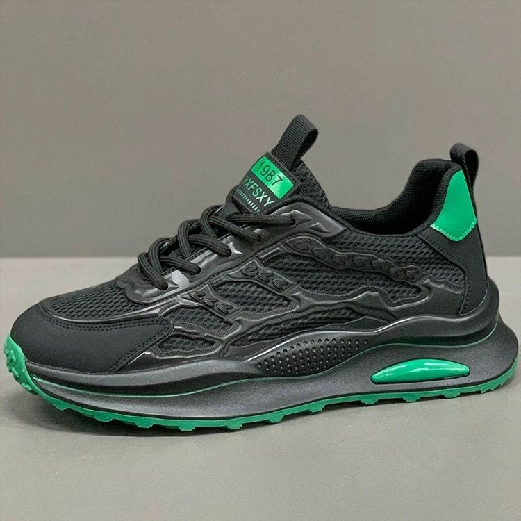 Men's breathable mesh shoes, summer hollow-out running shoes, comfortable soft sole student trendy shoes, lightweight mesh white sneakers