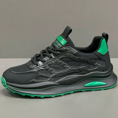 Men's breathable mesh shoes, summer hollow-out running shoes, comfortable soft sole student trendy shoes, lightweight mesh white sneakers
