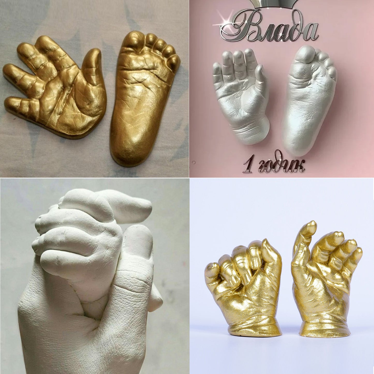 Children's full moon commemorative baby three-dimensional hand model powder 100 days souvenir creative 3D hand and footprint clone model powder
