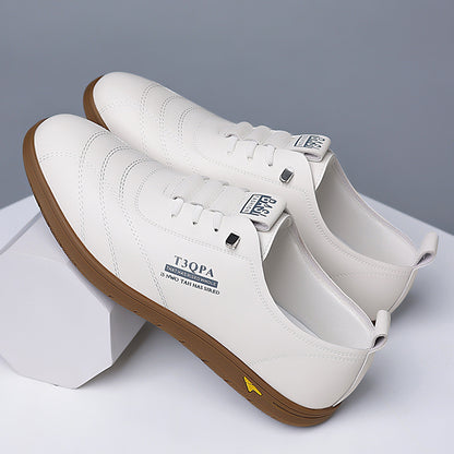 Business leather shoes 2025 soft bottom leather casual men's shoes british comfortable non-slip wear-resistant beanie shoes dad driving shoes