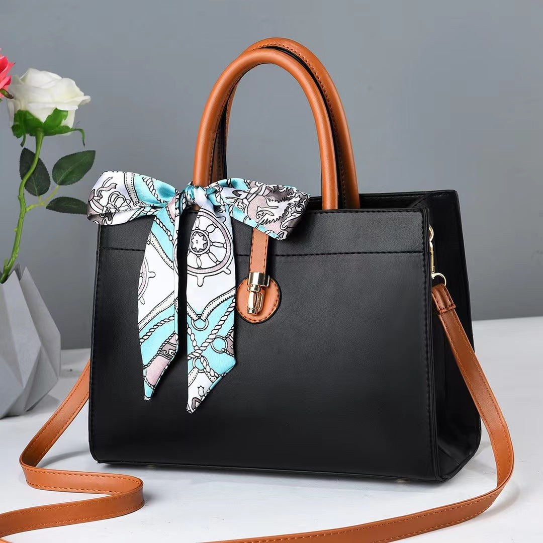 2026 new fashion silk scarf handbag large capacity shoulder bag ladies bag high-end texture crossbody bag - dropshipping available