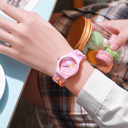 New cute cartoon kids' watch - jelly elementary school student quartz watch - gift for boys and girls