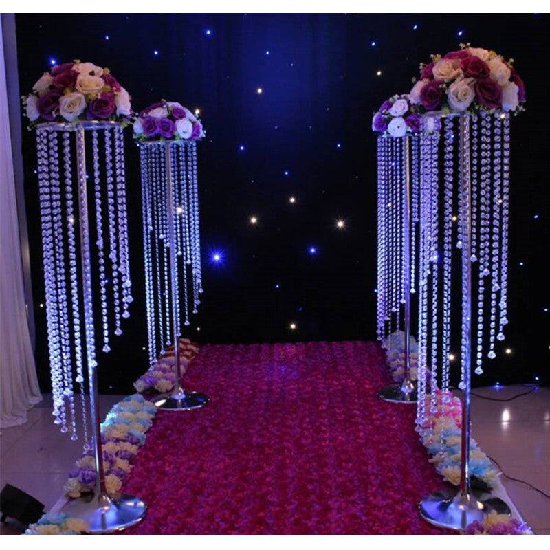New s-shaped crystal acrylic beaded archway, rotating aisle marker, wholesale wedding props, ferris wheel aisle marker