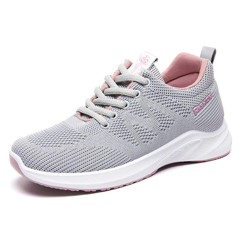 Jinshiyuan |   Women's spring collection: breathable mesh sneakers - soft sole, comfortable running shoes, stylish casual shoes.