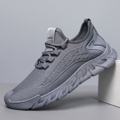 Breathable mesh men's shoes 2025 - cross-border export, soft sole, anti-slip casual low-top lace-up sneakers for men