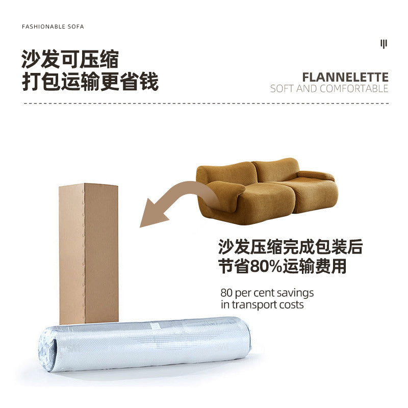 Compression pure sponge modular sofa compression sofa cross-border designer fabric laimi special-shaped sofa