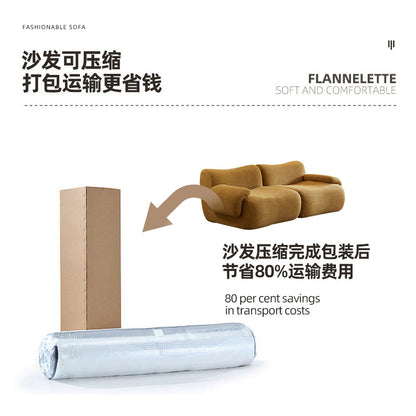 Compression pure sponge modular sofa compression sofa cross-border designer fabric laimi special-shaped sofa