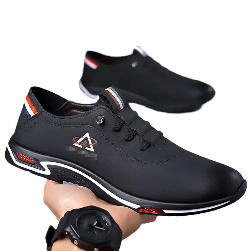 Soft bottom casual shoes men 2025new arrival breathable one-leg flat leather shoes british driving soft bottom beanie shoes men