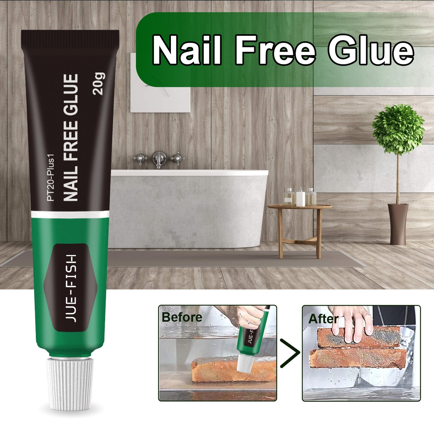 JUE FISH nail-free glue, high adhesion, quick-drying and reliable adhesion, metal plastic glass multi-functional adhesive