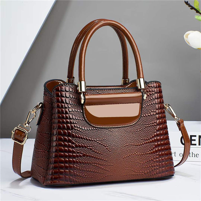 New trendy fashion women's bag - shoulder bag, crossbody bag, handbag - vintage crocodile pattern, large capacity, mom bag - dropshipping available