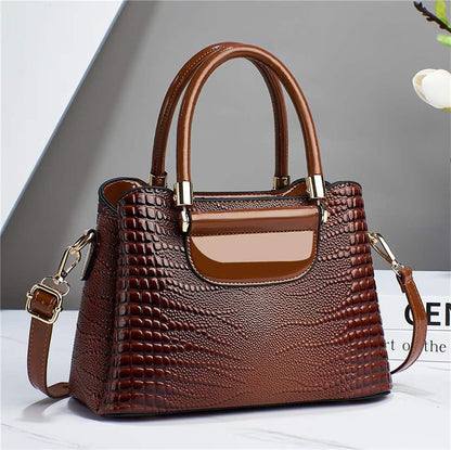 New trendy fashion women's bag - shoulder bag, crossbody bag, handbag - vintage crocodile pattern, large capacity, mom bag - dropshipping available