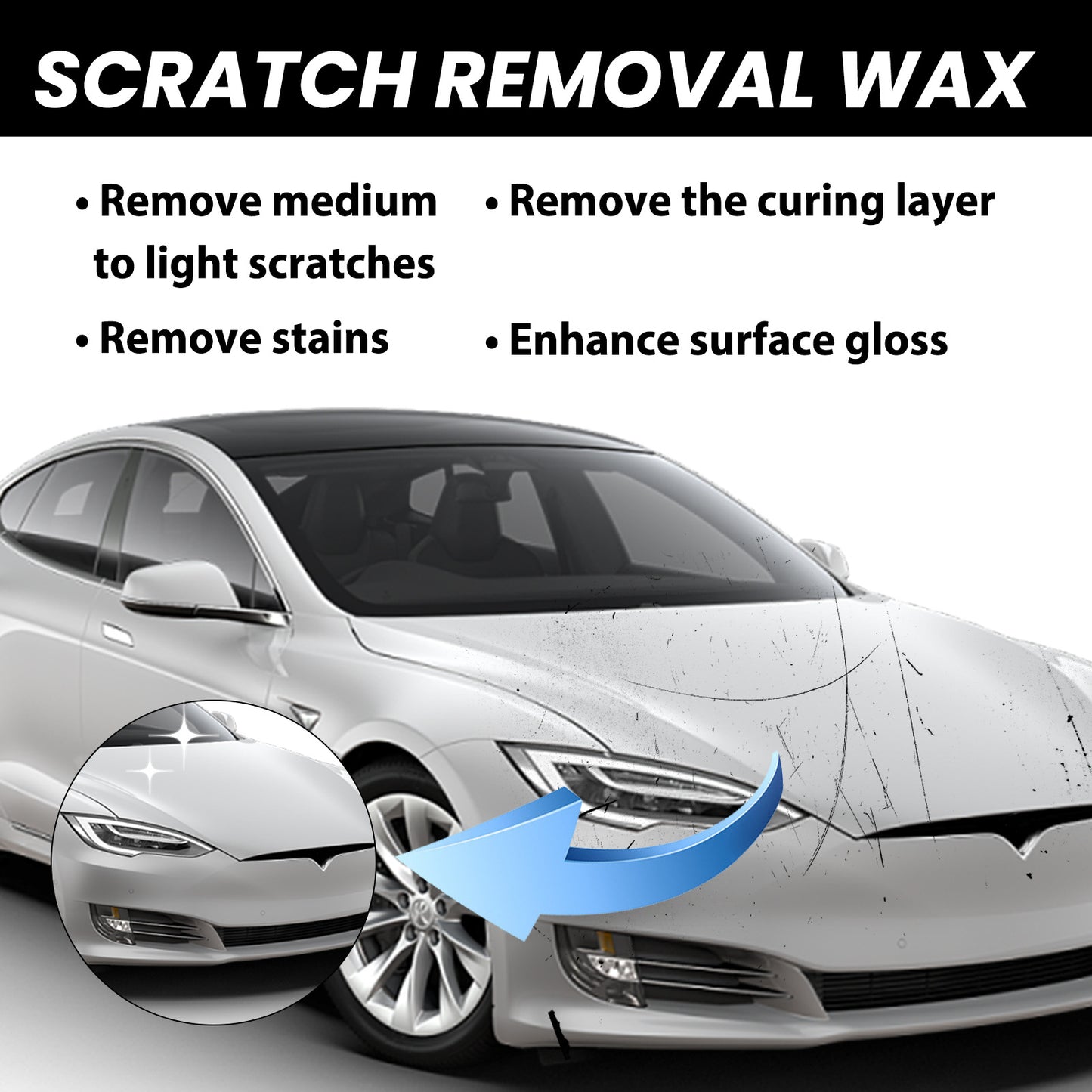 Rayhong Car Scratch Wax, Car Paint Protection Polishing Scratch Removal Maintenance Paint Repair Cleaning Decontamination Abrasive