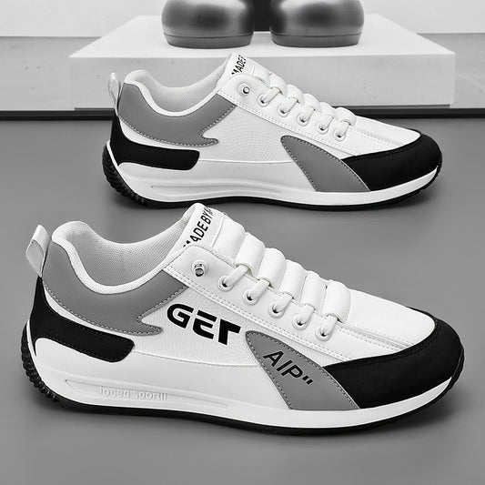 Soft-soled men's shoes, new for spring 2025, korean style athletic sneakers, lightweight white slip-on fashion shoes, like the classic "forrest gump" shoes