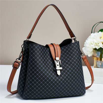 Large-capacity bag for women 2026new arrivaltrendyniche styleaccessible luxury texture bucket bagfashioncontrast colorwork clothing shoulder bag