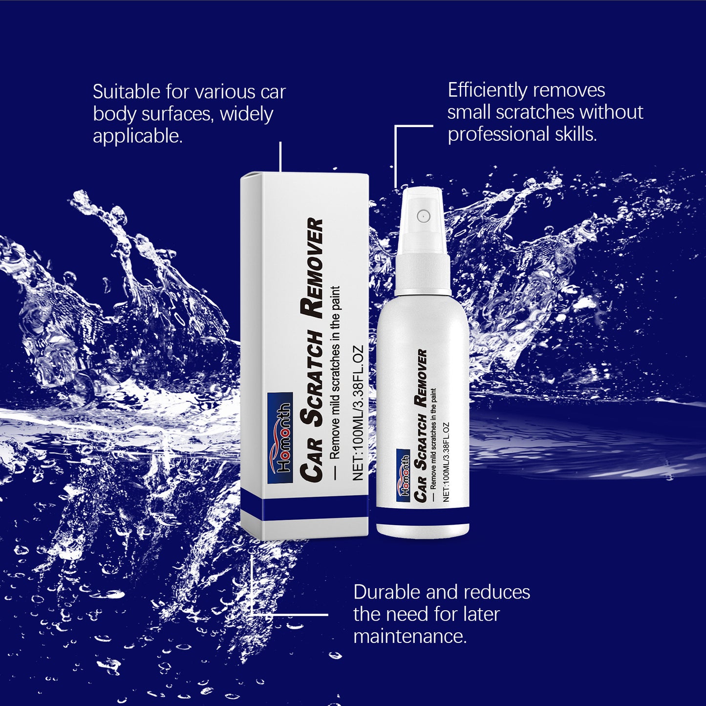 HOMONTH Car Scratch Spray, Car Paint Maintenance Scratch Scratch Coating Refurbishment Fluid Car Spray