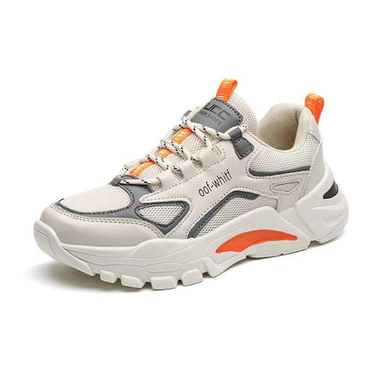 Low-top sneakers for men, new for fall/winter 2025. student-style chunky sneakers, breathable fly-knit design, trendy korean style running shoes - wholesale
