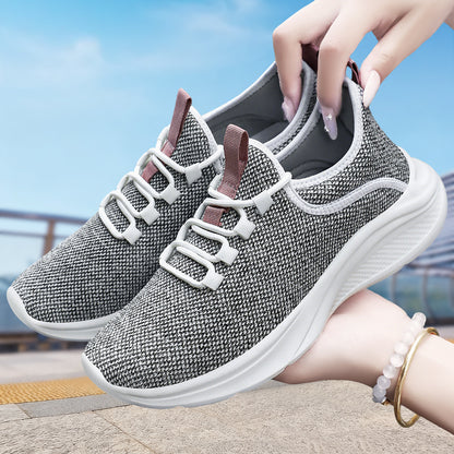Women's spring new soft sole sneakers - comfortable, breathable mesh lace-up running shoes - low-cut, wear-resistant casual shoes