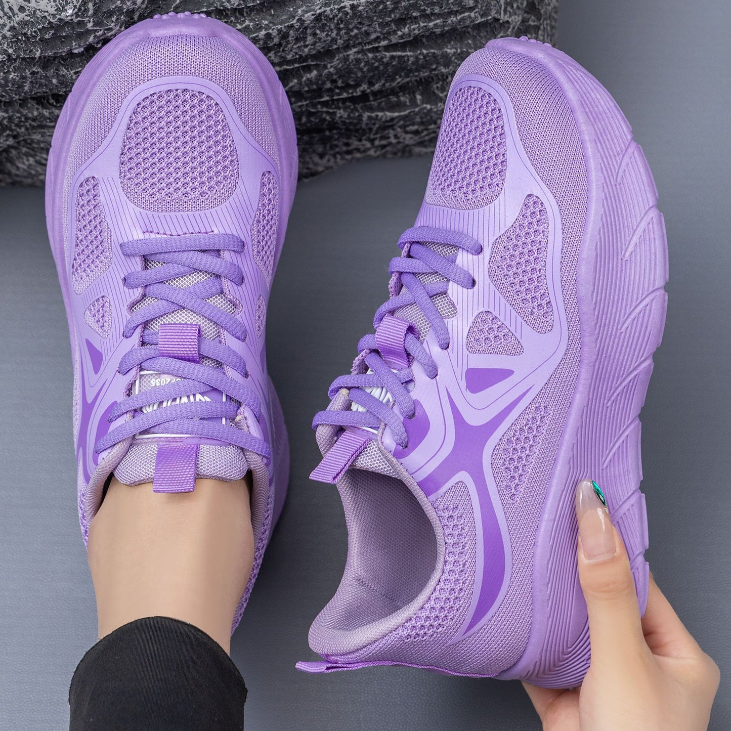 Jinshiyuan |   Women's spring breathable sneakers - thick sole, height increasing, comfortable, versatile casual shoes