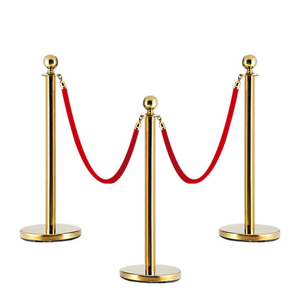 Hotel concierge pole lanyard welcome column luxury stainless steel ball barrier bank queue guardrail fence pole guard